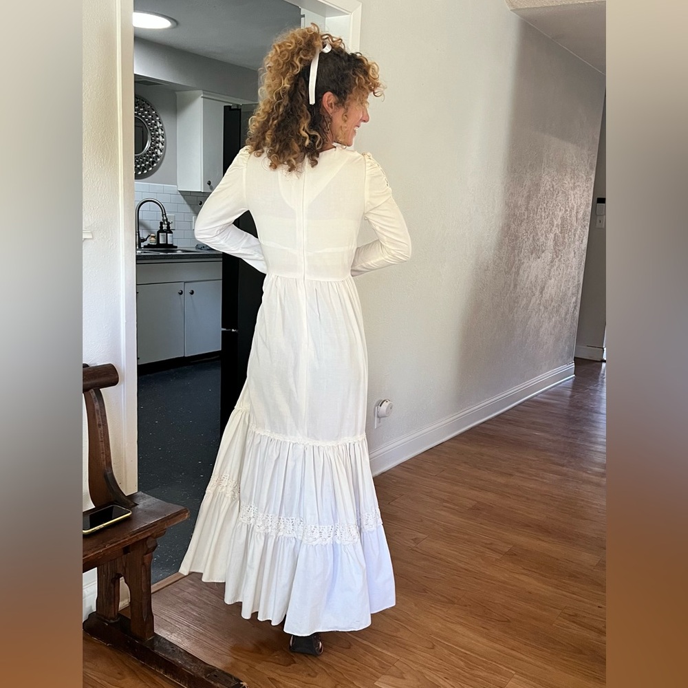 White vintage gunne sax style dress size 6 - Picture 2 of 8